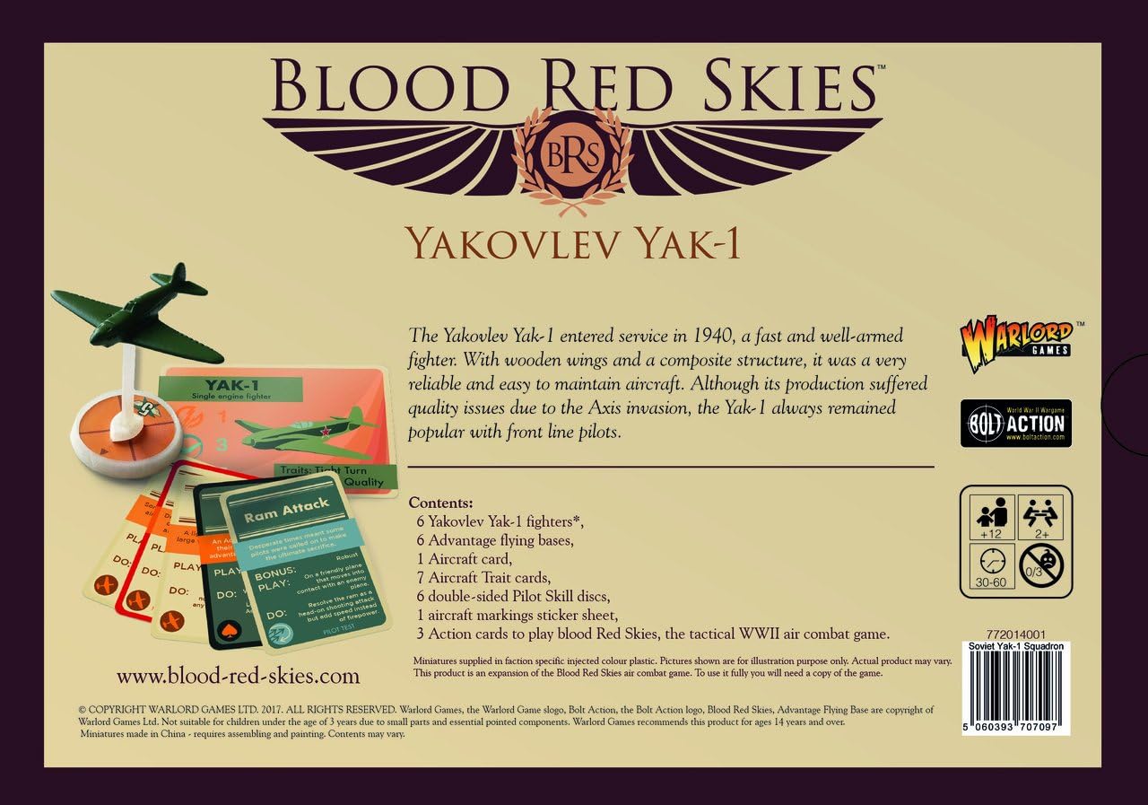 Blood Red Skies Yakolev Yak-1 Squadron 1:200 WWII Mass Air Combat War Game