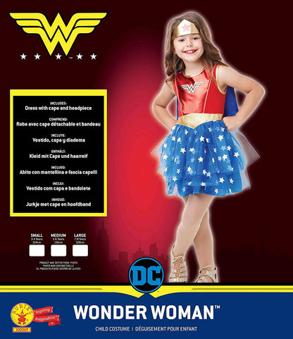 Rubie's Official DC Wonder Woman Premium Child Costume, Superhero Fancy Dress