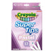 Crayola - Super Tips, abwaschbare Marker mittlere Spitze, 12er-Pack, für Schule und Freizeit, für kreatives Lettering, Handschrift, Kalligraphie, Pastellfarben, 58-7515
