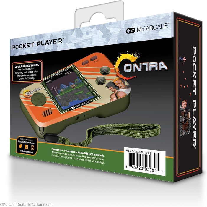 My Arcade Contra Pocket Contra and Super Contra, CO/VS Link for CO-OP Action, Full Color Display (DGUNL-3281) - Electronic Games & My Arcade Pocket Player Handheld Game Console Contra + Game Console
