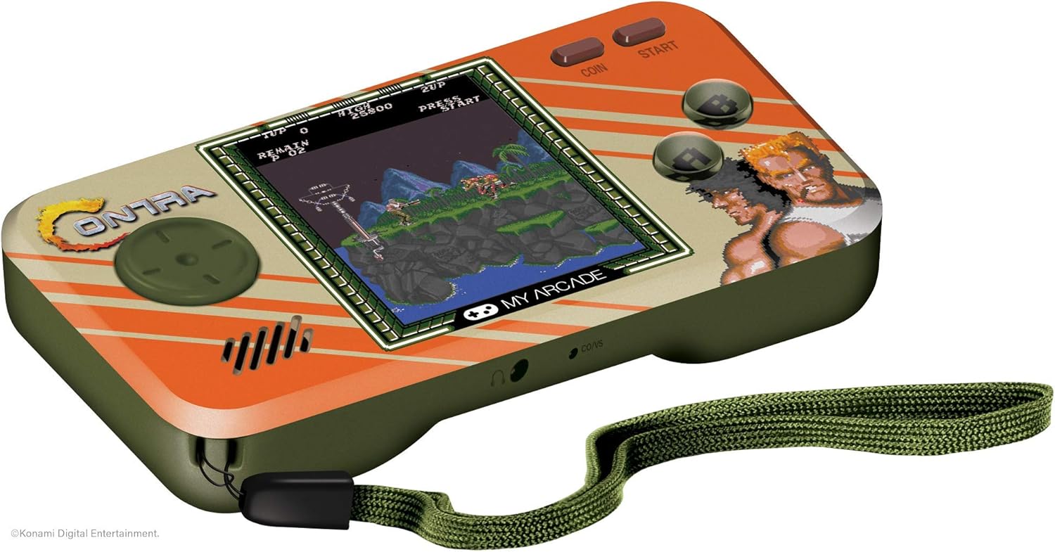 My Arcade Contra Pocket Contra and Super Contra, CO/VS Link for CO-OP Action, Full Color Display (DGUNL-3281) - Electronic Games & My Arcade Pocket Player Handheld Game Console Contra + Game Console