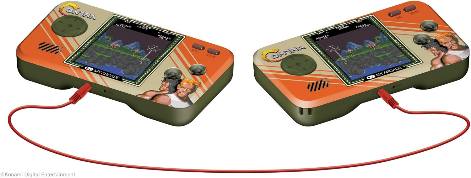 My Arcade Contra Pocket Contra and Super Contra, CO/VS Link for CO-OP Action, Full Color Display (DGUNL-3281) - Electronic Games & My Arcade Pocket Player Handheld Game Console Contra + Game Console