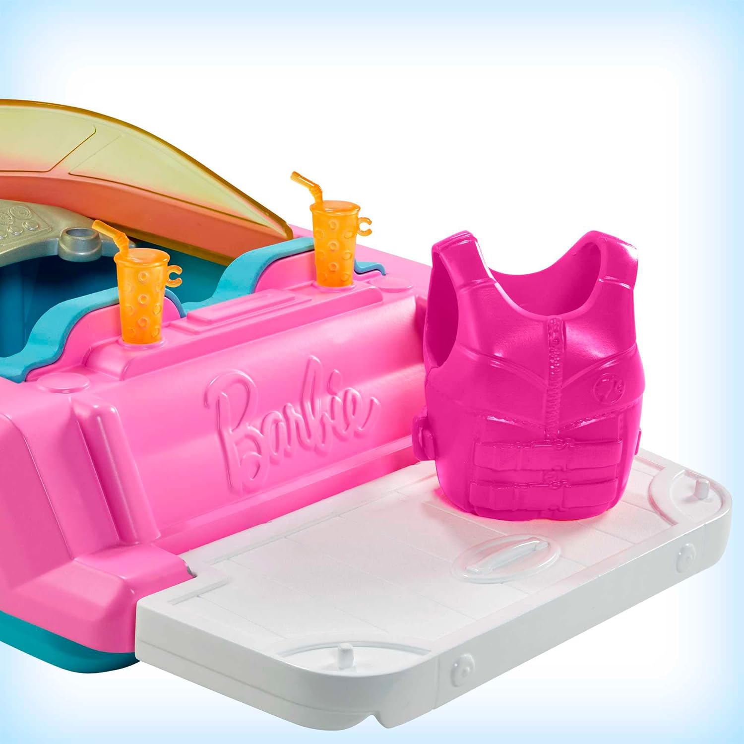 Barbie Doll and Boat Playset with Pet Puppy, Life Vest and Accessories, Fits 3 Dolls & Floats in Water, Gift for 3 to 7 Year Olds, GRG30
