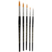 Gold Line Acrylic Brush Set, size 1-18 , W: 2-7 mm, round, 5asstd