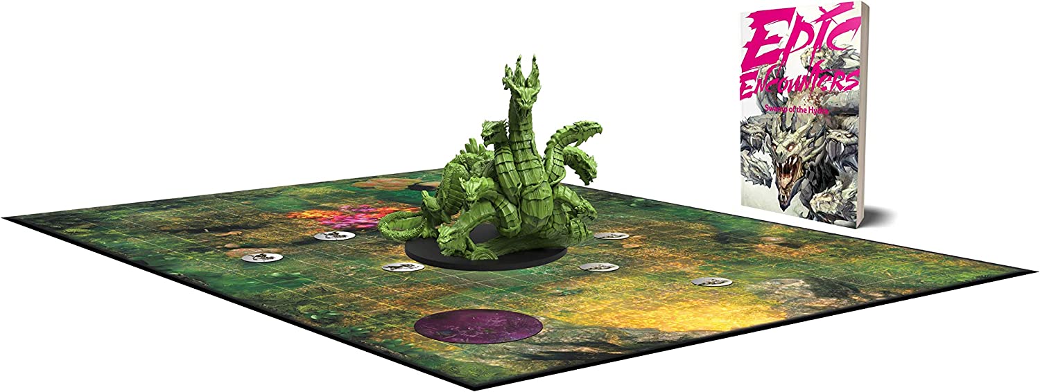 Epic Encounters: Swamp of the Hydra RPG Fantasy Roleplaying Tabletop Game with HUGE Boss Miniature, Double-Sided Game Mat, & Game Master Adventure Book with Monster Stats, 5E Compatible