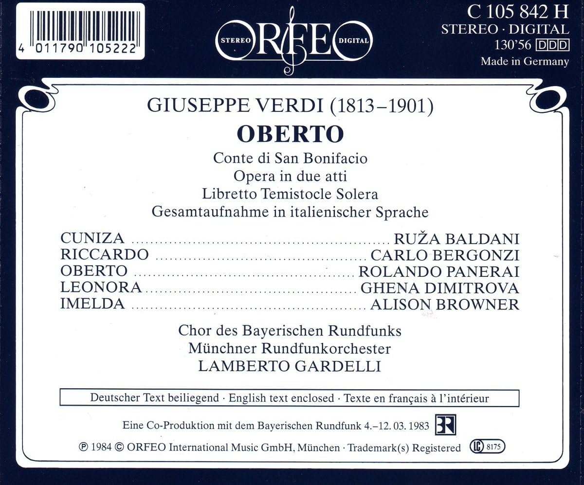 Oberto (Gardelli, Bavarian Radio)