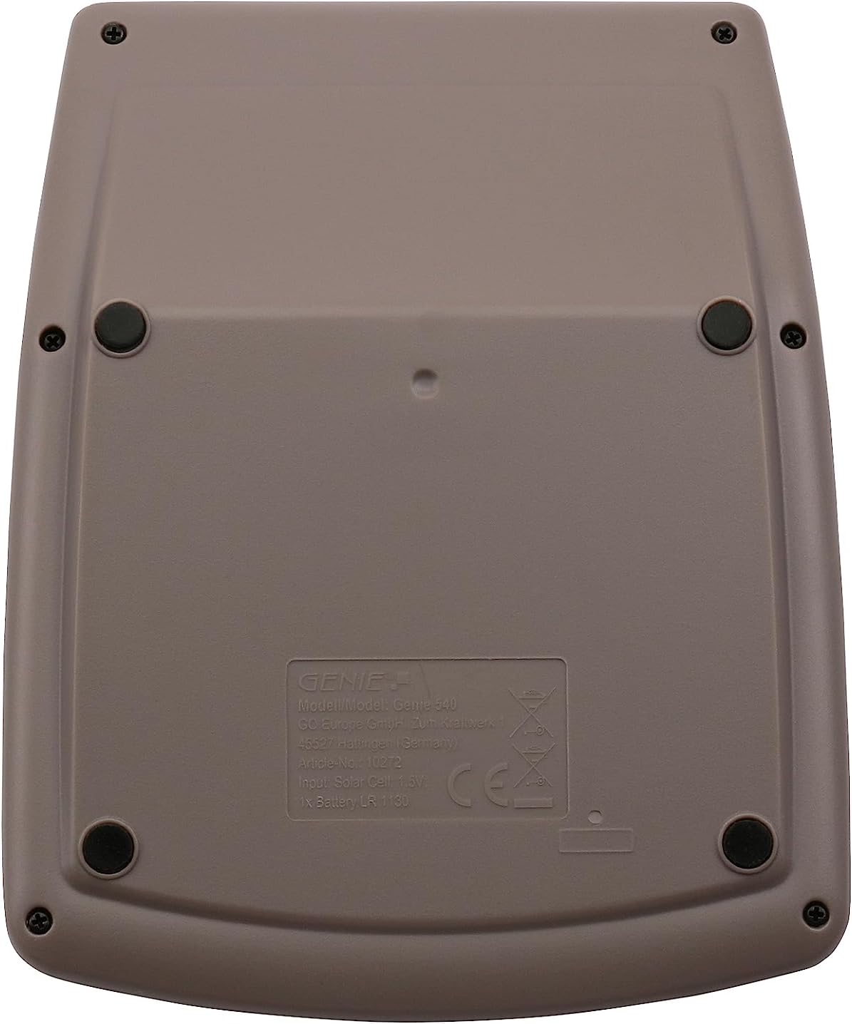 GENIE 540 10-stelliger Design-Tischrechner (Dual-Power (Solar und Batterie); kompakt) grau