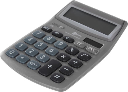 GENIE 540 10-stelliger Design-Tischrechner (Dual-Power (Solar und Batterie); kompakt) grau