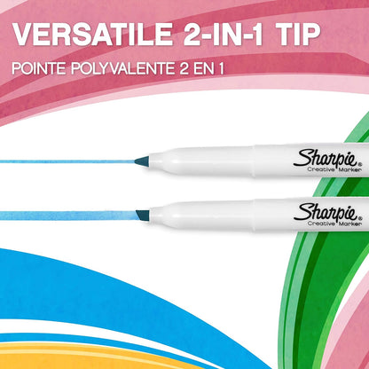 Sharpie S-Note Highlighter Pens | Part Art Marker Pen, Part Highlighter to Draw, Write & More | Assorted Pastel Colours | Chisel Tip | 4 Count