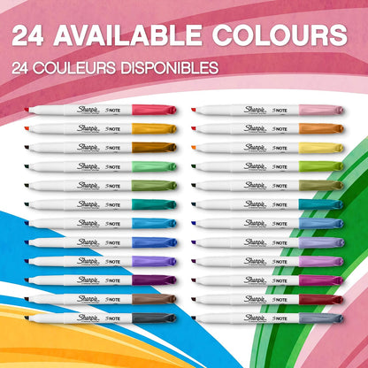Sharpie S-Note Highlighter Pens | Part Art Marker Pen, Part Highlighter to Draw, Write & More | Assorted Pastel Colours | Chisel Tip | 4 Count