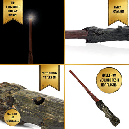 WOW! STUFF Harry Potter Lumos Wand 7' Light-Up | Official Wizarding World Gifts, Toys and Collectables | Role Play or Dress-up Costume Accessory for Fans, Girls and Boys, Ages 3+ to Adult