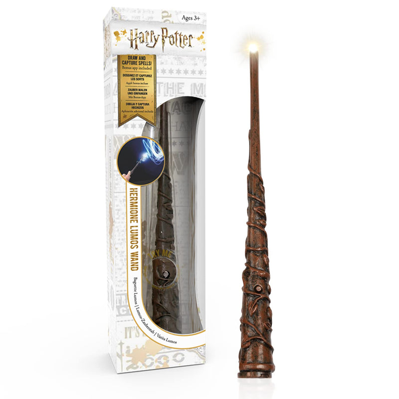 Hermione Granger Lumos Wand 7' Light-Up , Official Wizarding World Harry Potter Gifts, Toys and Collectables , Role Play or Dress-up Costume Accessory for Fans, Girls and Boys, Ages 6 to Adult