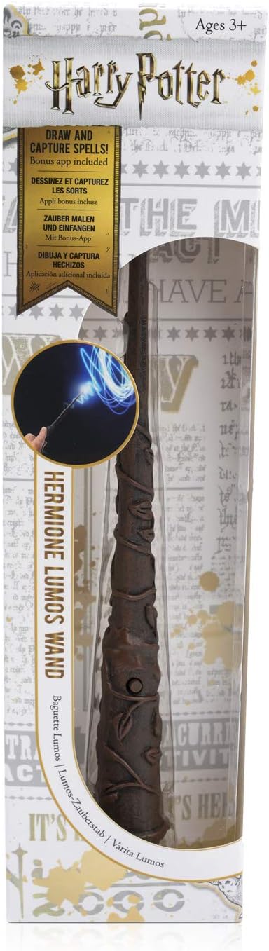 Hermione Granger Lumos Wand 7' Light-Up , Official Wizarding World Harry Potter Gifts, Toys and Collectables , Role Play or Dress-up Costume Accessory for Fans, Girls and Boys, Ages 6 to Adult