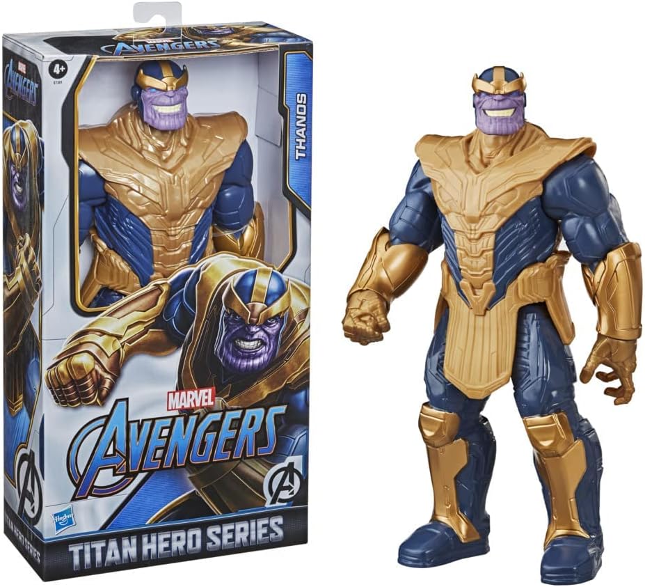 Avengers Marvel Titan Hero Series Blast Gear Deluxe Hulk Action Figure, For Children Aged 4+ & Marvel Titan Hero Series Blast Gear Deluxe Thanos Action Figure, 30-cm Toy, For Children Aged 4+