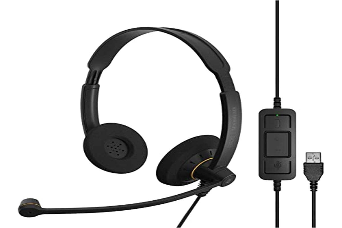 EPOS I SENNHEISER IMPACT SC 60 USB ML - Headset - on-ear - wired - USB - black with orange colour highlights