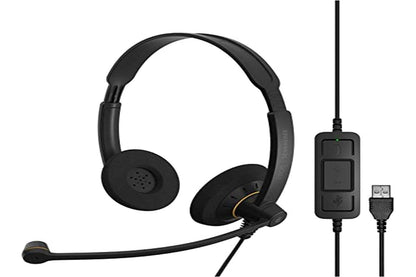 EPOS I SENNHEISER IMPACT SC 60 USB ML - Headset - on-ear - wired - USB - black with orange colour highlights