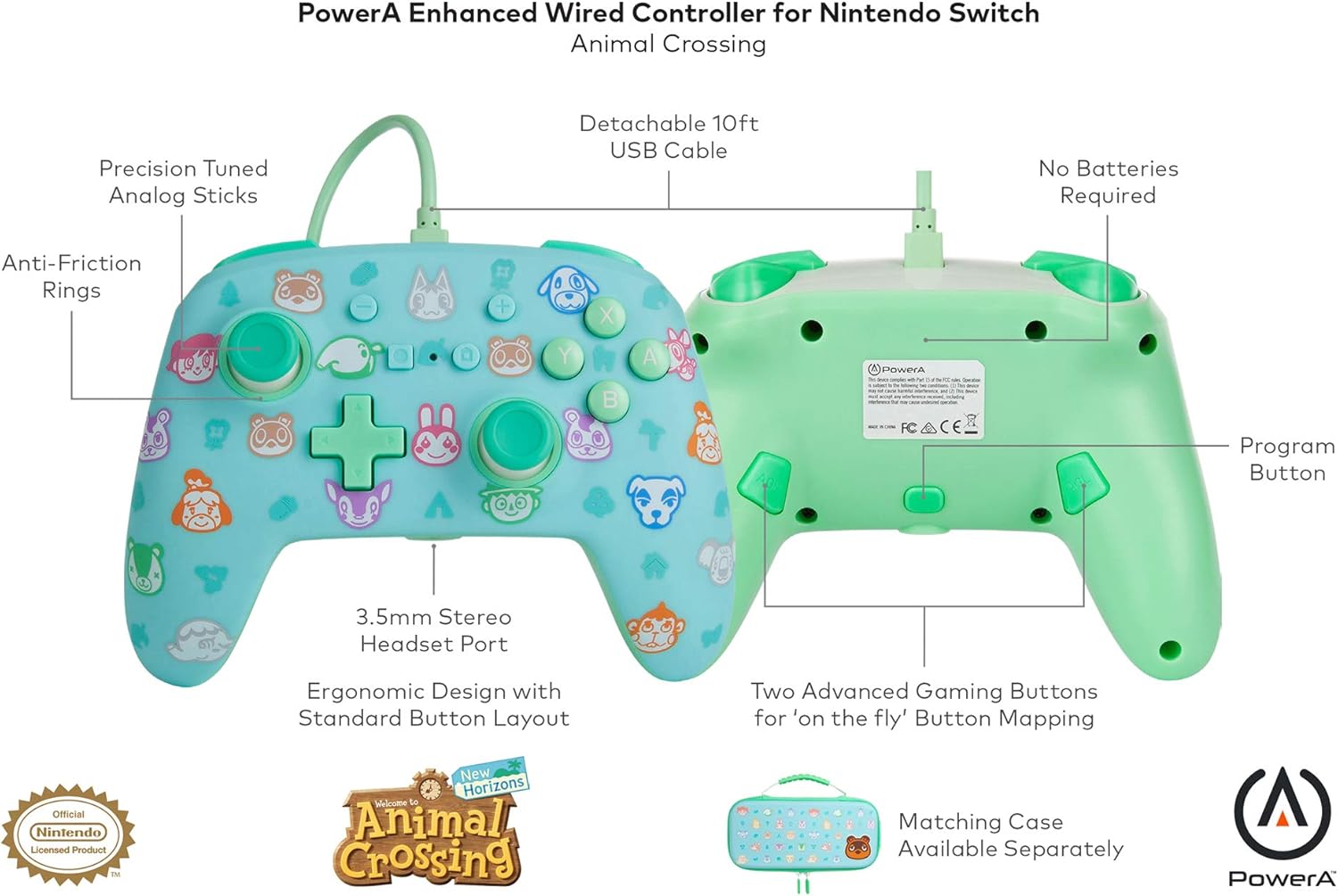 PowerA - Geavanceerde bedrade controller Animal Crossing: New Horizons (Nintendo Switch