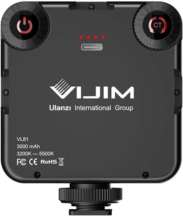 ULANZI VIJIM VL81 Bi-Colour Mini LED Lamp for Smartphone and Camera with Adjustable Colour Temperature 3200K-5500K and 3000mAh Battery