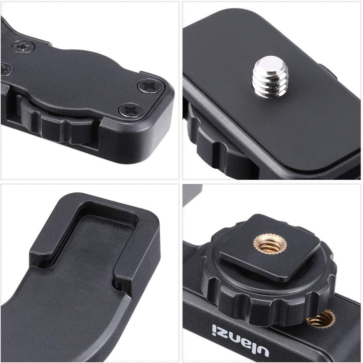 ULANZI PT-8 Vlog Cold Shoe Extension Adapter Bracket with Cold Shoe and 1/4" Tripod Mount for Additional Vlogging Accessories, Black