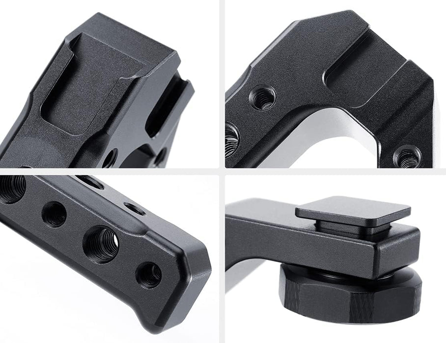 UURig R005 Lightweight Aluminum Alloy Camera Hot Shoe Top Handle Grip, Universal Video Stabilizing Rig With 3 Cold Shoe Adapters to Mount Microphone, LED Light, Monitor, Easy Low Angle Shots.