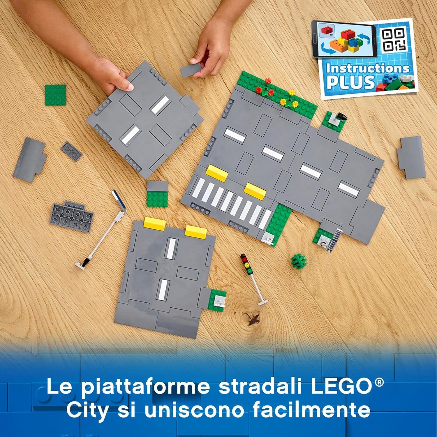 LEGO 60304 City Road Plates Building Toys, Set with Traffic Lights, Trees & Glow in the Dark Bricks, Gifts for 5 Plus Year Old Kids, Boys & Girls