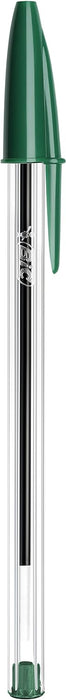 Bic Cristal Medium Smudge-free Ballpoint Pen, 1.0mm Tip Line, Green, Ideal for Office and School, Pack of 50