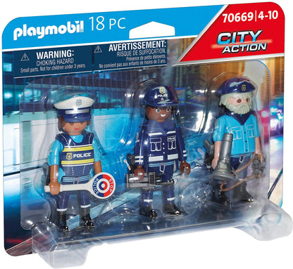 Playmobil 70669 City Action Police 3 Figure Set, for Children Ages 4 - 10 (Pack of 2) One Size (Pack of 2) Police officers