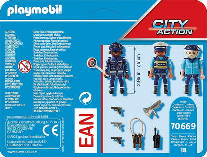 Playmobil 70669 City Action Police 3 Figure Set, for Children Ages 4 - 10 (Pack of 2) One Size (Pack of 2) Police officers