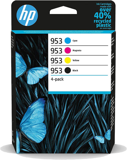 HP 6ZC69AE 953 Original Ink Cartridges, Black/Cyan/Magenta/Yellow, Multipack