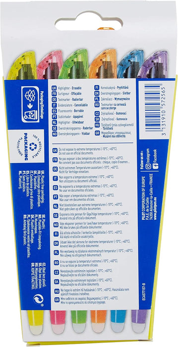 Pilot Frixion Light Erasable Highlighter Pens, Yellow, Set of 6