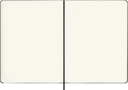 Moleskine Classic Plain Paper Notebook, Hard Cover and Elastic Closure Journal, Color Black, Size Extra Large 19 x 25 cm, 192 Pages
