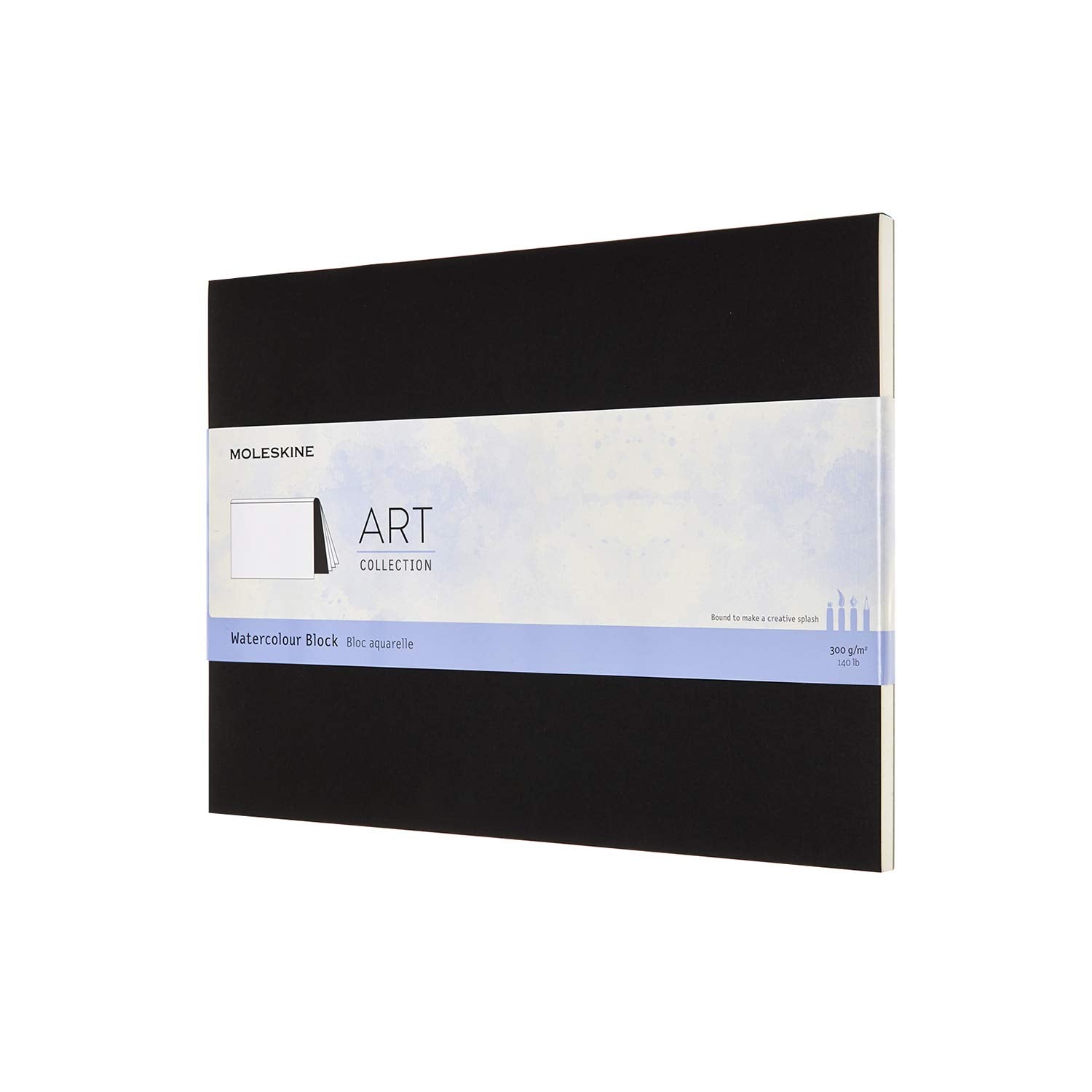 Moleskine Size 23 x 31 cm Art Collection Watercolour Block, Album with Paper for Watercolours, Cardboard Cover, Colour Black, 20 Pages 31 x 23cm