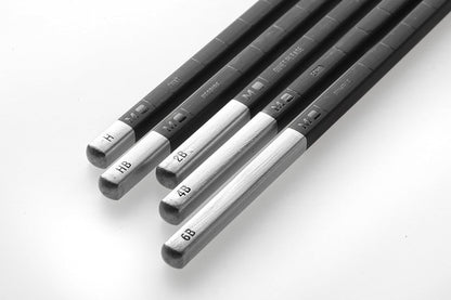 Moleskine Graphite Drawing Pencil Set (5 Graded Pencils), Black, Grey