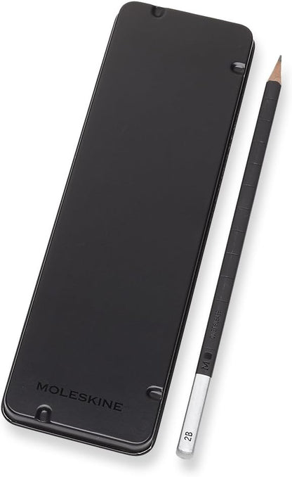 Moleskine Graphite Drawing Pencil Set (5 Graded Pencils), Black, Grey