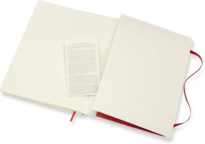 Moleskine Classic Ruled Paper Notebook, Soft Cover and Elastic Closure Journal, Color Scarlet Red, Size Extra Large 19 x 25 A4, 192 Pages