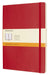 Moleskine Classic Ruled Paper Notebook, Soft Cover and Elastic Closure Journal, Color Scarlet Red, Size Extra Large 19 x 25 A4, 192 Pages