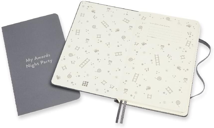 Moleskine Film & TV Journal, Notebook for Cinema, Film and TV Series Enthusiasts, Film Review Notebook with Introduction to the History of Cinema, Hard Cover, Grey Colour, 400 Pages