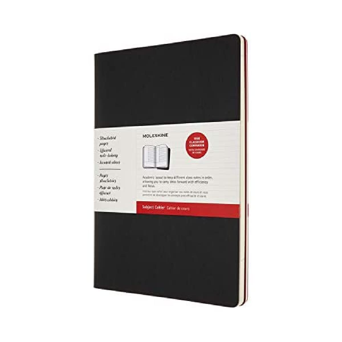 Moleskine Size A4 21 x 29.7 cm Subject Cahier Journal, Notebooks for Taking Notes, Cardboard Cover, Academic Page Layout, Colour Black and Cranberry Red, 160 Pages, Set of 2
