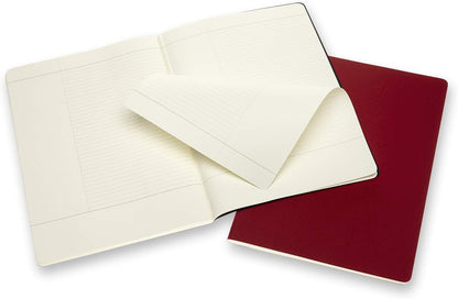 Moleskine Size A4 21 x 29.7 cm Subject Cahier Journal, Notebooks for Taking Notes, Cardboard Cover, Academic Page Layout, Colour Black and Cranberry Red, 160 Pages, Set of 2