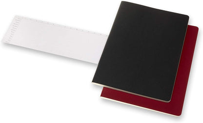 Moleskine Size A4 21 x 29.7 cm Subject Cahier Journal, Notebooks for Taking Notes, Cardboard Cover, Academic Page Layout, Colour Black and Cranberry Red, 160 Pages, Set of 2