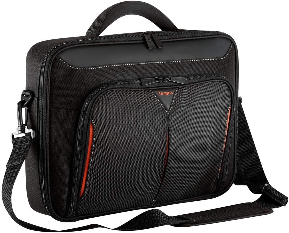 Targus Default Category 13-14.1 inch / 33-35.8cm Case Classic Clamshell Premium Protective Laptop Bag with Handles specifically Designed to fit up to 14-Inch, Black/Red (CN414EU