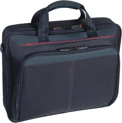 Targus Default Category 13-14.1 inch / 33-35.8cm Case Classic Clamshell Premium Protective Laptop Bag with Handles specifically Designed to fit up to 14-Inch, Black/Red (CN414EU