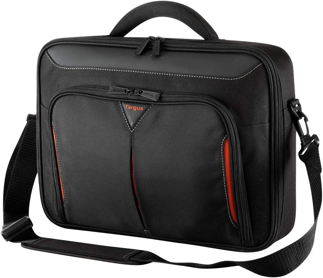 Targus Default Category 13-14.1 inch / 33-35.8cm Case Classic Clamshell Premium Protective Laptop Bag with Handles specifically Designed to fit up to 14-Inch, Black/Red (CN414EU