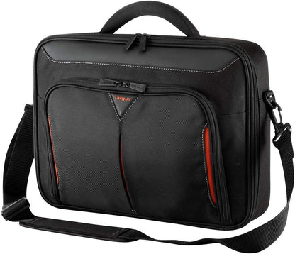 Targus Default Category 13-14.1 inch / 33-35.8cm Case Classic Clamshell Premium Protective Laptop Bag with Handles specifically Designed to fit up to 14-Inch, Black/Red (CN414EU