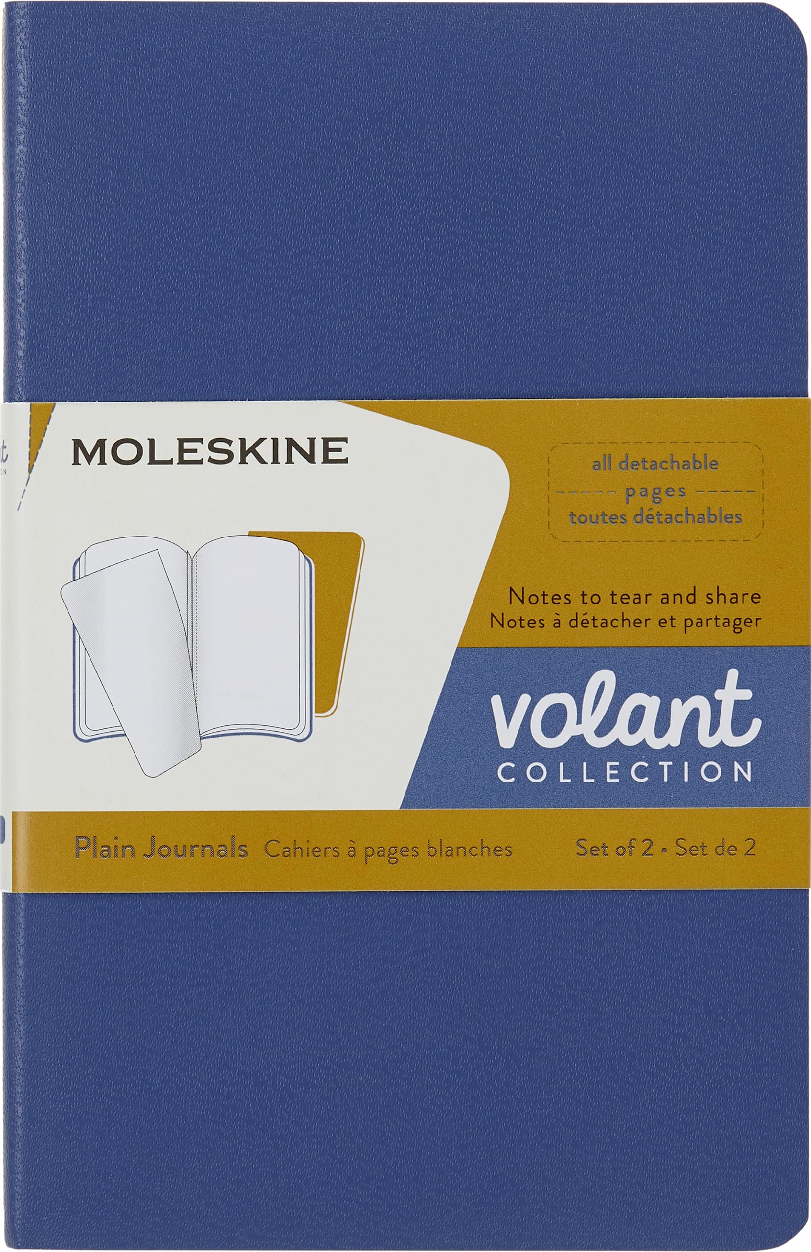 Moleskine QP713B41M17 Volant Pocket Plain Forget Journals - Blue Amber/Yellow
