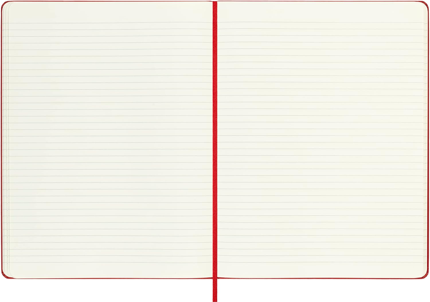 Moleskine Classic Ruled Paper Notebook, Hard Cover and Elastic Closure Journal, Color Scarlet Red, Size Extra Large 19 x 25 cm, 192 Pages