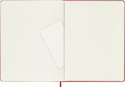 Moleskine Classic Plain Paper Notebook, Hard Cover and Elastic Closure Journal, Color Scarlet Red, Size Extra Large 19 x 25 cm, 192 Pages