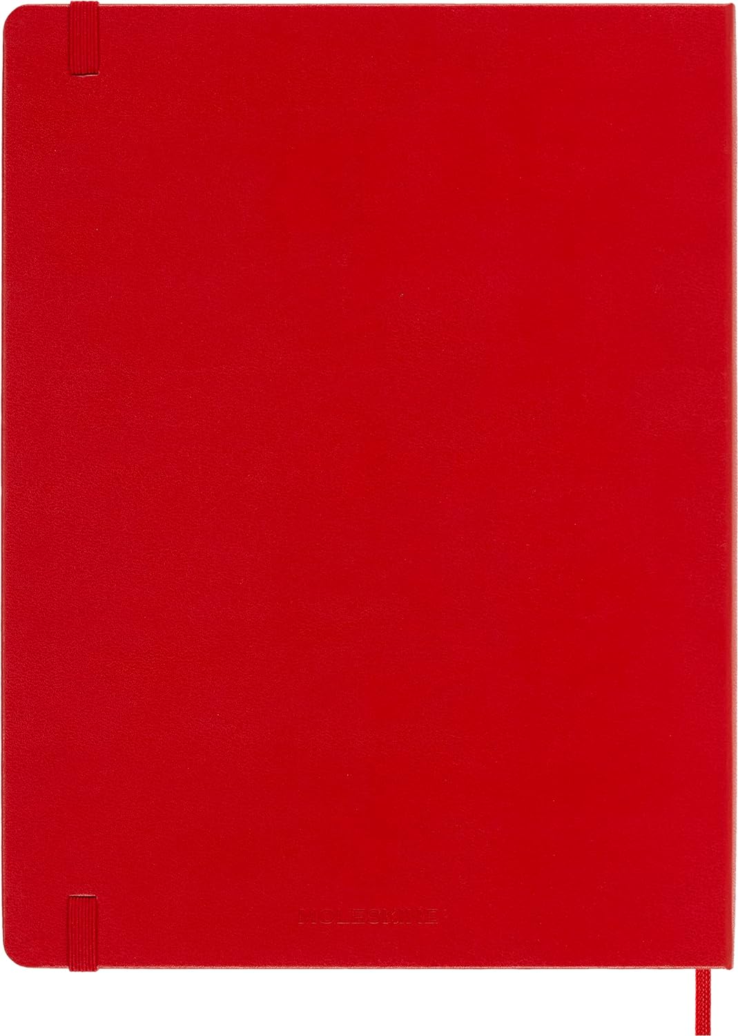 Moleskine Classic Plain Paper Notebook, Hard Cover and Elastic Closure Journal, Color Scarlet Red, Size Extra Large 19 x 25 cm, 192 Pages