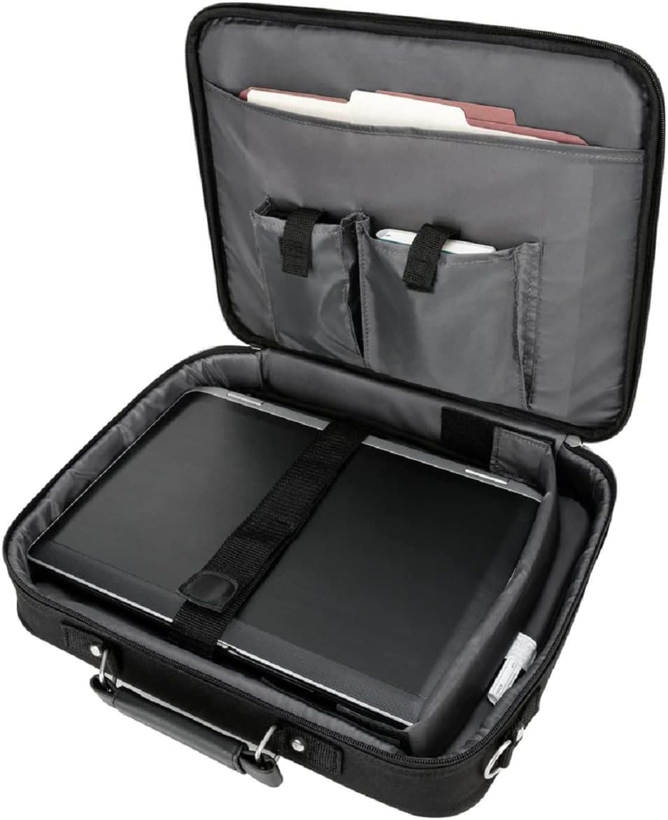 Targus Laptop Bag, Fits up to 16-Inch Laptop, with Padded Compartment and Detachable Shoulder Strap, Clamshell Laptop Case Design, (CN01) - Black