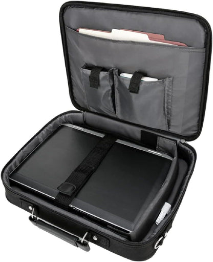 Targus Laptop Bag, Fits up to 16-Inch Laptop, with Padded Compartment and Detachable Shoulder Strap, Clamshell Laptop Case Design, (CN01) - Black